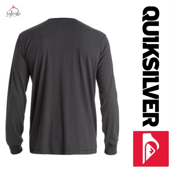 🆕Quiksilver Men's Snit Crew Plain Long Sleeve - Picture 4 of 7